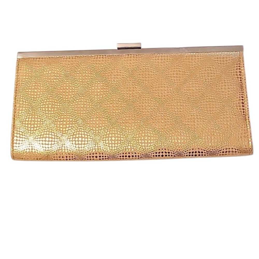 Charming Charlie Gold Clutch evening glitter fun bag